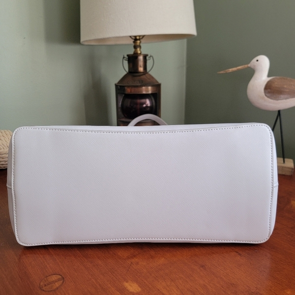 NWT Kate Spade K8706 Flash Glitter Tote Gray Saffiano Silver Glitter - Picture 9 of 16